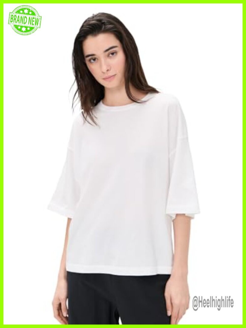 Oversized Perfect Tee Lightweight Stretch Jersey Crew Neck Short Sleeve
